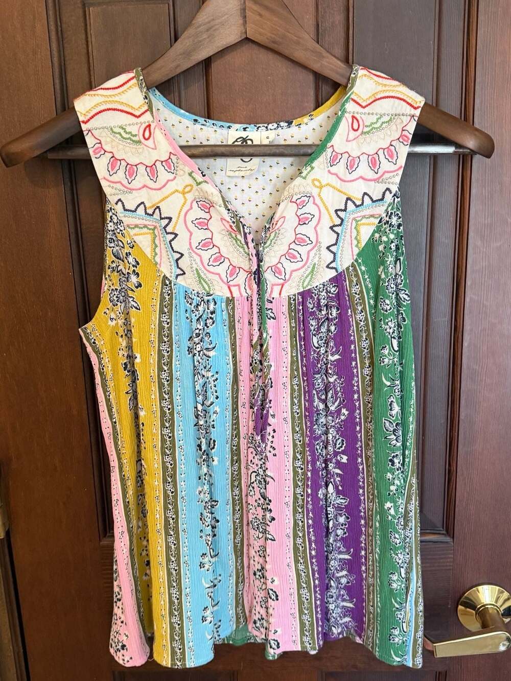 One September Embroidered Sleeveless Blouse Size S